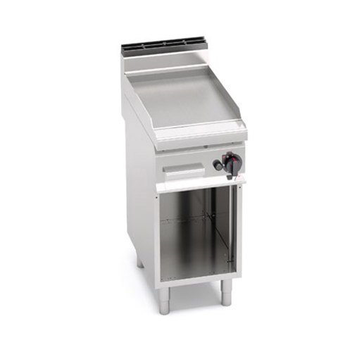 ▪ hladká platňa, grilovacia plocha 20 dm2 ▪ termoregulácia od 160 °C do 320 °C ▪ rozmery: 400 x 714 x 900 mm ▪ objem 2 x 18 litrov ▪ prípojka: 400 V ▪ príkon: 4,8 kW ▪ vrátane poistného termostatu ▪ otvorený podstavec