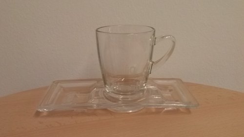 Šálka s podšálkou sklo